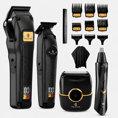 Wellshave Barber Pack 3.0 - Barber Set - Kappers set - Tondeuse Mannen - Foil Shaver - Hair Clipper - Kappers Tondeuse - Trimmer voor haar & baard - Neustrimmer - Head Shaver - Tondeuse set