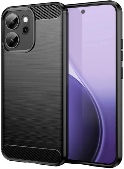 Hoesje geschikt voor Oppo Reno14 F/FS - Techsuit Carbon Silicone Back Cover - Zwart