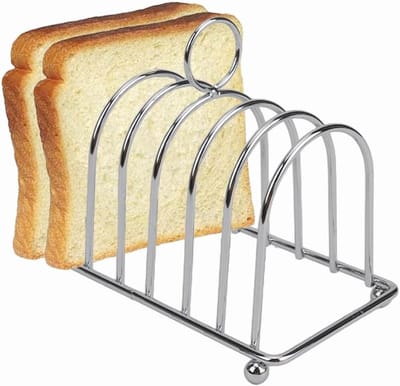 carmdering - Toastrek - Voor 6 Sneden Brood - Broodhouder - Toastrekje - Zilver - Toastkoelhouder - broodrek met handvat - Bbq Rek - Sparerib Rek Bbq - Keukenaccessoire - Bbq Accessoires - RVS - Bbq Gereedschap - 14.5*7.8*8 cm