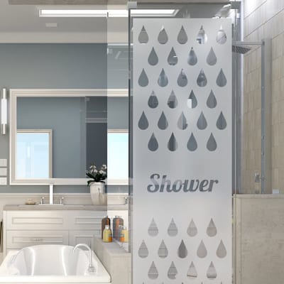 Privacy raamfolie - DOUCHE - Zelfklevende raamfolie voor douchedeuren en ramen - 120x35cm