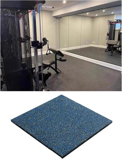 Rubberen Vloertegels - Sportvloer Gym - Bescherming Vloer - Geluiddempend Schokabsorberend - 50x50 cm - Zwart