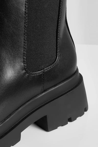 boohoo Dames Chunky Chelsea laarzen met dubbele zool | Black | Maat: 8
