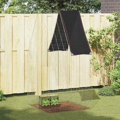 vidaXL - Konijnenkooi - zilver - 100 - x - 100 - x - 210 - cm - Gegalvaniseerd - staal