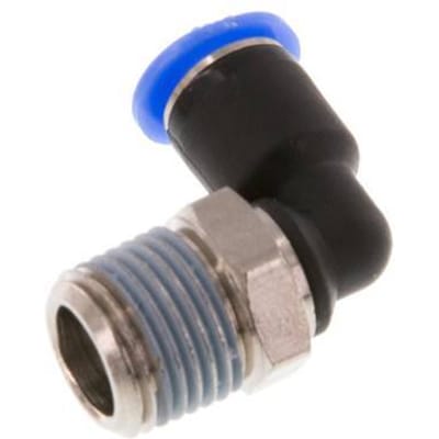 4mm x R1/8'' 90 graden L-verbinding Messing/PBT Insteekfitting Buitendraad Kort Draaibaar Compact Ontwerp NBR [2 Stuks]