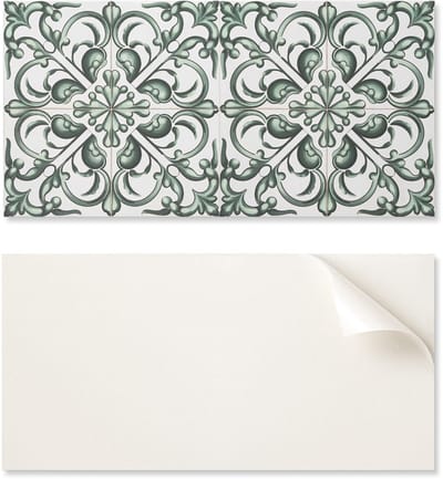 PVC-paneel met motief, eenvoudig te decoreren voor de eetkamer, 100x50 cm, symmetrisch plantenpatroon.