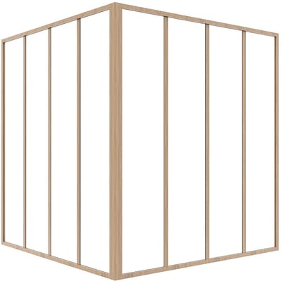 Vente-unique Hoekraam werkplaats van gepoedercoat aluminium - L120 x B120 x H130 cm (B x H) -Licht naturel - BAYVIEW
