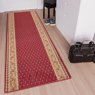 Tapiso Tapijtloper Antislip – Klassiek Perzisch Oosters Rood – Gangloper Keukenloper Rubber Onderkant Maat- 80x100