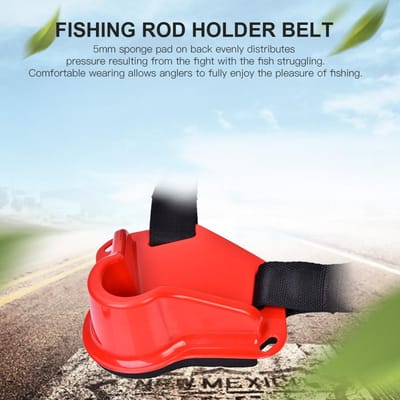 Porte-canne à pêche en bateau, porte-canne, ceinture de combat réglable à la taille, accessoires de pêche (rouge) Red white