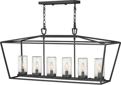 Hinkley LED Buiten Hanglamp Alford Place | 6X E14 Max 40W | IP44 | Dimbaar | Museum Black