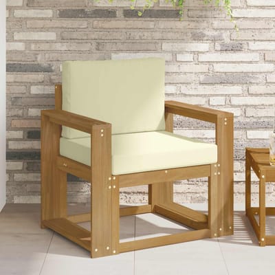 vidaXL - Buitensofa - Polyester - Wit - en - Crème