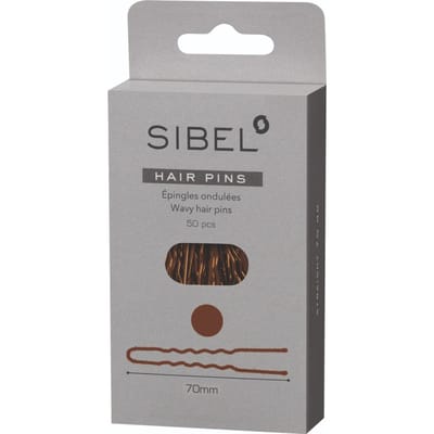 Sibel Postichenaalden geribbeld bruin 70mm-50st