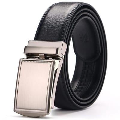 carmdering - Riem - Leren Riem - Herenriem - Volleer, automatisch ratelsysteem, 3,5 cm breed - Zonder gaatjes, perfecte pasvorm - Incl. stalen gesp, op maat te knippen - Voor pak, spijkerbroek, casual en zakelijk