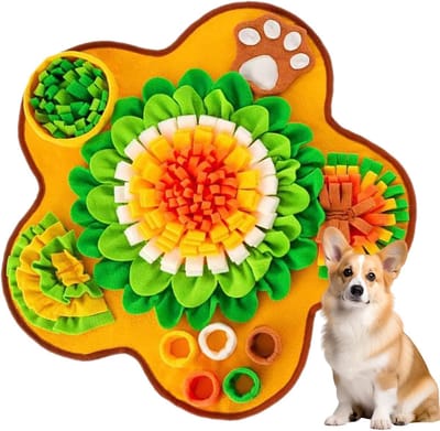 Honden Voedingsmat - Snuffelkleed Dieren - Mentale Stimulatie - Gezond Eten Ontwerp - 60x60x3 cm - Multicolor