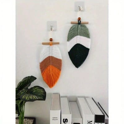 Bohemian Stijl Geweven Bladeren Wandkleed Tapijt Woondecoratie Draad Decoratieve Ambachten Ophangingen white