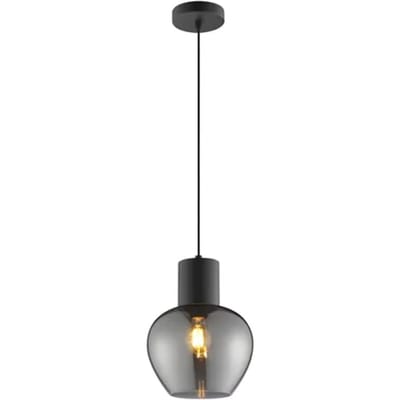 Brilliant Ligari - Hanglamp - ø 23 cm - E27 max 1x20W - Zwart/Smoke
