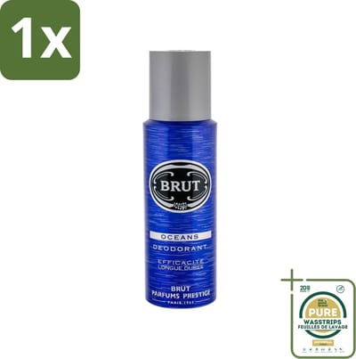 1 x Brut - Deodorant - Spray - Oceans - Fris & maritiem aroma - 200ml- Deodorant Spray - Fris Aroma - Maritiem Aroma - Aquatisch Aroma - Zweetbestendig