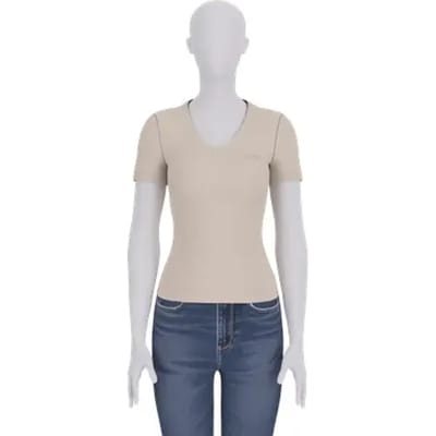 Dames-T-shirt met V-hals Guess Light Basic