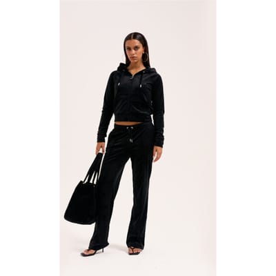 Juicy Couture Madison Outline Hoodie With Diamante Bra ZWART - Maat XS