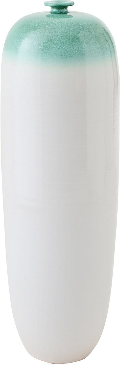 J-Line vaas - keramiek - muntgroen/wit - large