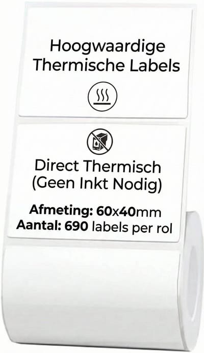 Niimbot - Labels/Etiketten K3/K2 - 60x40mm - 690 vellen - Wit