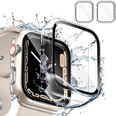 Duidelijke Beschermhoezen voor Apple Watch Series 6/SE/5/4 - 40mm met Tempered Glass en Schokbestendige Volledige Dekking