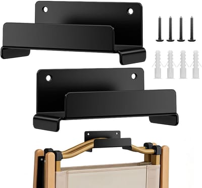 Ladder Muurbevestiging - Ladderhaken Garage - Gereedschap Opbergen - Zwaar Staal - 15 x 8 x 7 cm - Zwart