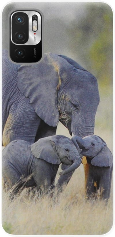 ADEL Siliconen Back Cover Softcase Hoesje Geschikt voor Xiaomi Redmi Note 10 (5G) - Olifant Familie