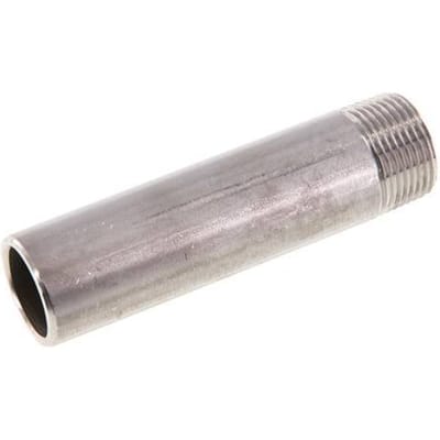 R 3/4'' Buitendraad x 26.9mm RVS Pijpnippel met Las uiteinde 20 Bar DIN 2982 - 100mm