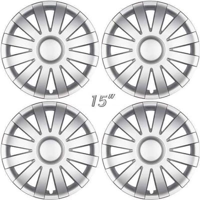 GoodGo Wieldoppen AGAT-S 15 inch zilver. Set a 4 stuks in doos (a.u.b. tekst lezen!)