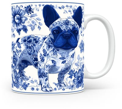 Mok French Bulldog Beker voor koffie of tas voor thee, cadeau voor dierenliefhebbers, moeder, vader, collega, vriend, vriendin, kantoor, opa, oma, hond, kerst, sinterklaas, verjaardag