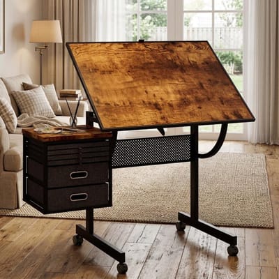Puzzelplank met laden - Puzzeltafel opberg - Hobby en ontspanning - Verstelbaar tafelblad - 115x64cm - Zwart