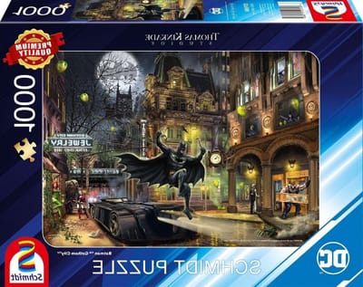 Schmidt Spiele 57588 Thomas Kinkade, Batman, Gotham City, puzzel met 1000 stukjes, meerkleurig, normaal