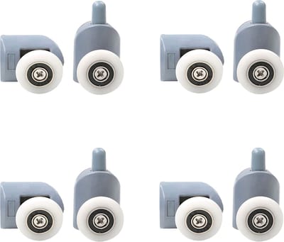 Somstyle Douchecabine Wieltjes Set - 4 Boven & 4 Onder - Wielen voor Douchedeur - Grijs
