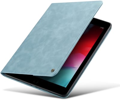 Casemania Hoes Geschikt voor Apple iPad Air 13 inch (2026, M4/2025, M3/2024, M2) - Aqua Blue - Book Cover - Luxe Book Cover met Pasjeshouder en Standaardfunctie