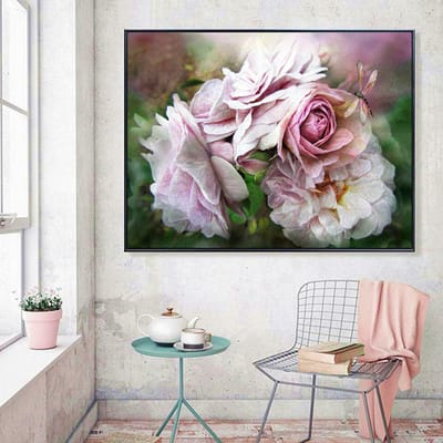 Diamant schilderij borduurwerk bloemen foto steentjes volledige weergave volledige ronde aankomst diamant 20X30CM gray