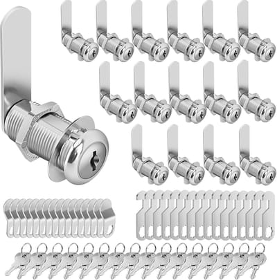 Kastsloten Set - Cilindersloten - Kasten Beveiligen - Gelijk sluitend - 1-3/8 Inch Cilinder - Zilver