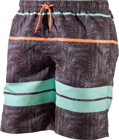 BECO zwemshorts, binnenbroekje, elastische band, 3 zakjes, zwart/multi color, maat M