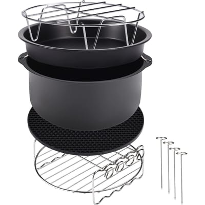 Monzana Heteluchtfriteuse Accessoires - Set 9-delig Metaal – Zwart