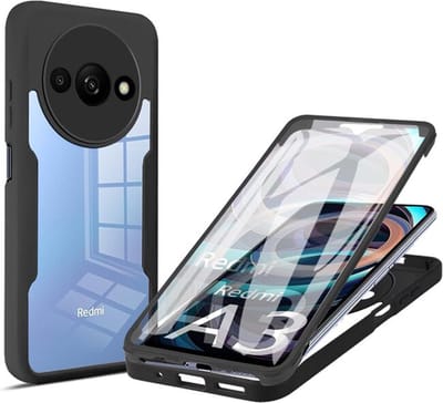 Hoesje geschikt voor Xiaomi Redmi A3/A3x - Techsuit ColorVerse 360 Case met Screenprotector - Zwart