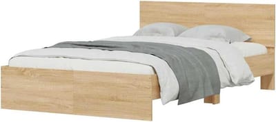 Bedframe met hoofdeinde - Led bedframe - Slaapkamer inrichten - Met RGB ledverlichting - 120x200 cm - Sonoma eiken