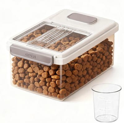 10 liter hondenvoer, luchtdichte voerton voor honden met maatbeker, hondenvoedselcontainer voor droogvoer