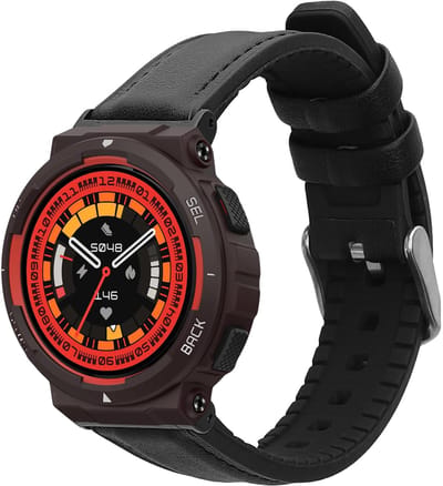 kwmobile horlogeband geschikt voor Amazfit Active Edge (A2212) / Active Edge (A2213) -Armband voor fitnesstracker van leer in zwart