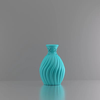 3d-gezellig Snoepje met molen - Vaas - Turkooise - Maat 25 cm - Kunststof - Modern - Bloemenvaas -100% gerecycled PLA (bioplastic)