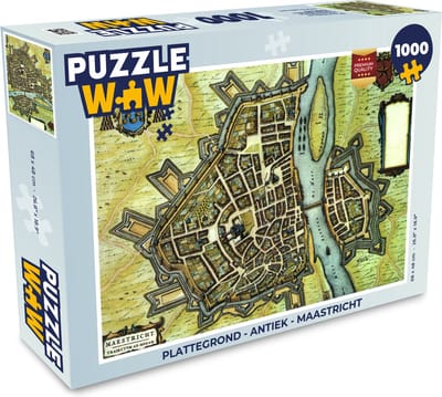 Puzzel Plattegrond - Antiek - Maastricht - Legpuzzel - Puzzel 1000 stukjes volwassenen - Stadskaart