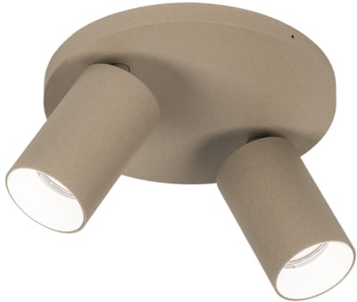 Lumidora Opbouwspot 75576 - DANI - 2 Lichts - GU10 - Taupe - Metaal - Badkamerlamp - IP21 - ⌀ 20 cm