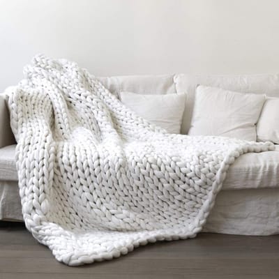 Dailygoods- Deken Handgebreid - Zacht/Dik Breigaren - 50 x 50 cm/80 x 100 cm - Huisdierdeken - Fotodeken - Warm in de Winter - Gebreide Plaid