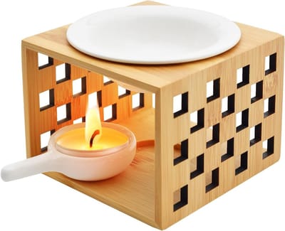 Essentiële Olie Aromalamp met Verwijderbare Kom, Geurkaars Houder en Keramisch Design voor Aromatherapie en Sfeer verlichting