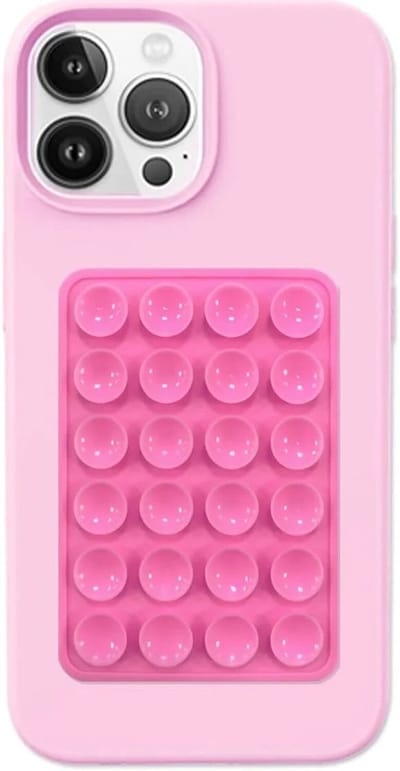 SBG Siliconen Sticker Telefoonhouder met Zelfklevende Zuignapjes - Universeel voor Smartphones - Geschikt voor o.a. Spiegel, Raam, Muur of Bureau - Telefoonsticker - Roze
