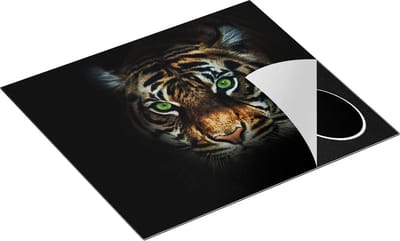Chefcare Inductie Beschermer Tijgerkop met Groene Ogen - Tijger - 60x50 cm - Afdekplaat Inductie - Kookplaat Beschermer - Inductie Mat