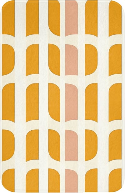 WC mat 40x60 cm - Antislip - Geometrisch - Patroon - Geel - Roze - Toiletmat - Vloermat - Douchemat - Toilet tapijt - Toiletmatten